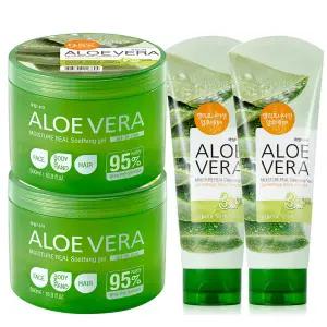 알로에 수딩젤 500ml 2개+클렌징폼 150ml 2개