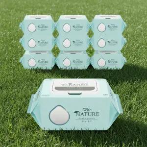 위드네이쳐 데일리 캡형 물티슈 120매 10팩 순한물티슈 대용량 도톰한 엠보싱