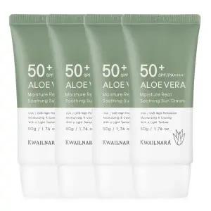 알로에 선크림 50ml 4개 /SPF50+PA++++ 미백+주름개선+자외선차단 쿨링진정