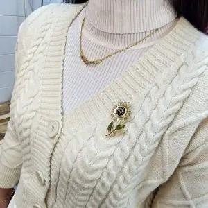 해바라기 코사지 브로치 여성 정장