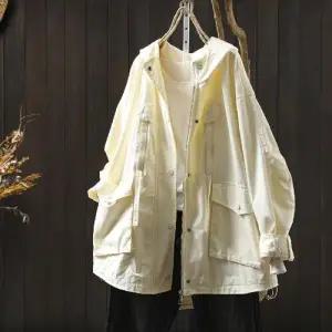 여친 가을 미리준비 야구 점퍼 빅 포켓 후드 코트 슬림핏 트렌치 OOTD3