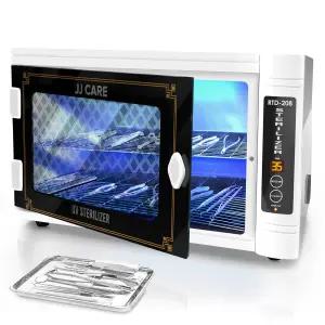 JJ CARE UV 소독제 캐비닛 u2013 8L 용량 LED 타이머 99 자외선 차단 효율 살롱 스파 사무실 가정용 전문