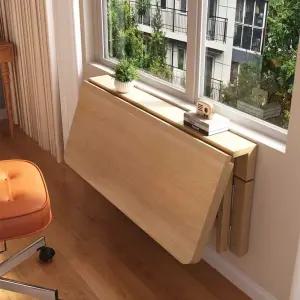 원목접이식테이블 고정 간이 식탁 공간활용 탁자 원목색