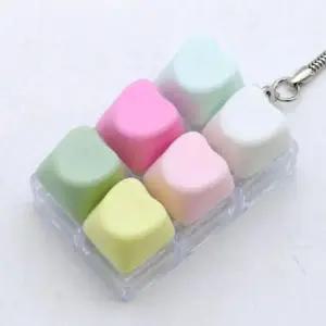 ( )led 키보드 6구 딸깍이 키링 클리커 파스텔 키캡