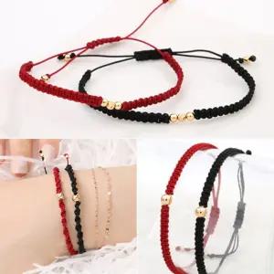 14K GOLD 골드 볼 행운 매듭 끈 팔찌 8종 택1 생일선물 팔찌 여름 데일리 기본 베이직 포인트