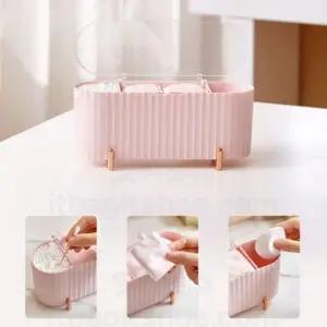 (색상 기본)다용도 화장품 메이크업 정리함 면봉 화장솜 보관함