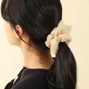 엔젤슈슈시스루레이스곱창밴드베이지스크런치 레이스머리끈 레이스곱창밴드