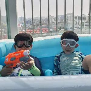 스노쿨링 귀마개 물안경 일체형 블랙