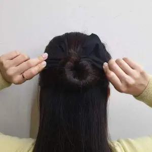 블랙 헤어밴드 와이어 올림머리 당고머리끈