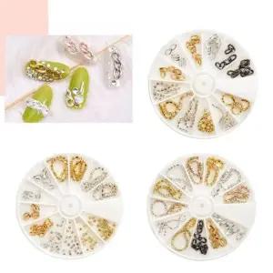 네일아트 스톤 체인 파츠 12p 세트 3종