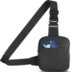 여행용 여성용 및 남성용 소형 슬링백 미니 크로스바디 백 RFID 차단 패니 팩이 포함된 카이멩