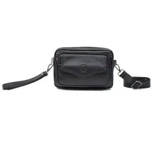 블랙- 남성 가로 가죽 외출 여행 보조 가방 캐주얼백 미니백 미니크로스백 핸드폰가방