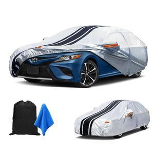 [2025 업그레이드] 10겹 자동차 커버 방수 전천후. 자동차용 야외 풀 외부 혼다 어코드, 도요타 캠리, 닛산 알티마 / 맥시마, 테슬라 모델 3.사이즈 A7(길이 186~193인치)