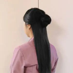 [콩심팥심]머리끈 똥머리 올림머리 가발 블랙