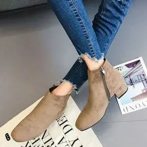 스웨이드 497CJM60 심플한 3컬러 앵클부츠