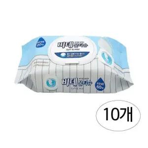 샤인 물에 녹는 비데물티슈 캡형 60매X10팩