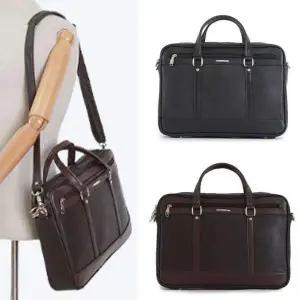 남성용 일상 브리프케이스 크로스백 서류가방 출장용 가죽