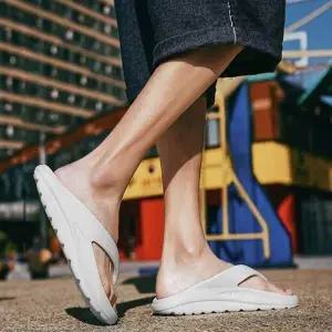 남성용 2색 경량 쿠션 슬리퍼 샌들 쪼리