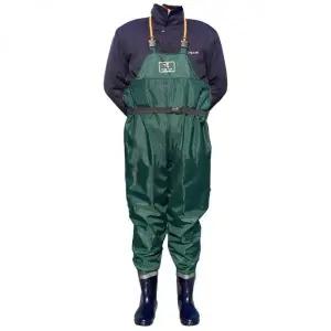 진녹색 방수 가슴형 장화 전신