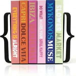 선반용 장식 북엔드 - 홈 오피스 독특한 미니멀리스트 책상 액세서리 및 선물용 모던 브래킷 모양의 메탈