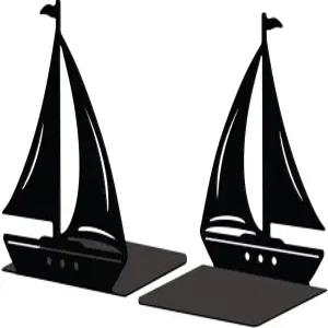 선반용 피코블루 메탈 북엔드 사무실 책상 선반 방 5.3 x4.3 x7 주철 심플 톨 1쌍(세일보트)