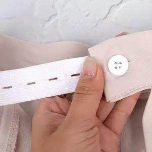 화이트 매직단추 허리늘리기 밴딩 바지