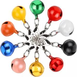 고양이 개 목걸이 벨 작은 개를 위한 10개의 벨과 칼라를 원형 크리스프 사운드의 다양한 색상의 매력