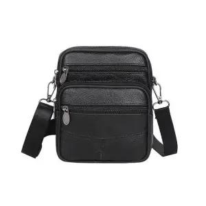 직장인 소가죽 남성 미니 수납 지퍼 크로스백 30대 남성가죽가방 소가죽가방 가죽크로스백
