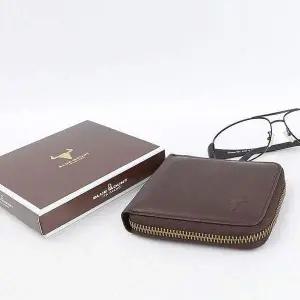 [셀러에이드]지퍼잠금 반지갑 남성 카드 명함 지갑 소가죽