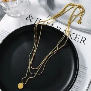 DO016 3줄 체인 목걸이 체인목걸이 링목걸이 큐빅