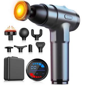 완화를 위한 열 심부 조직 백 마사지기 목 마사지기, 근육 타악기 남성 여성 생일 선물 아빠 핸드헬드 메시지기, 7Heads & Silent