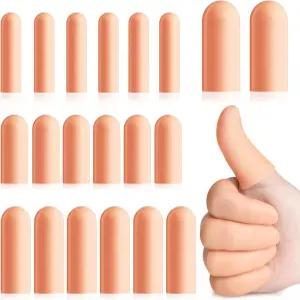 젤 핑거 프로텍터 20개 캡 실리콘 핑거팁 프로텍션 재사용 가능한 부드러운 고탄성 밴드로 손가락 관절염