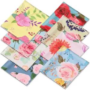 안경 카메라 렌즈 휴대폰 노트북 LCD TV 화면 등을 위한 다양한 색상의 꽃 유리 청소포 8팩(7인치 x 6인치)