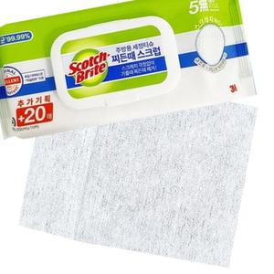 [2개구성] 3M 5585 세정티슈 60매 찌든때 노 스크래치 일회용행주 AEWB22633