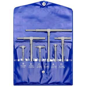 HDLNKAK 망원경 게이지 세트, 6팩 스테인리스 스틸 T - 보어 홀 게이지, 범위 5/16인치 6인치, 대형 기계의 정밀 부품 측정 도구.