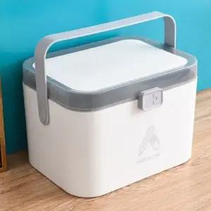 [에이치플러스몰]2단 응급처치함 의료장비 화이트그레이 가정용 대형 구급상자