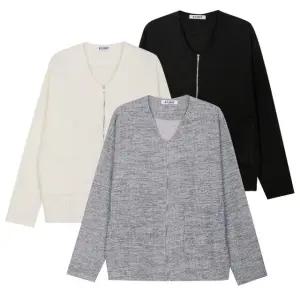 [모로엠] 남성 브이넥 캐주얼 국내제작 니트 집업 5C-CA-Q024