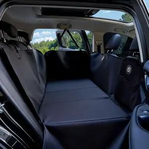 반려견용 바릴로 뒷좌석 익스텐더 방수 긁힘 방지 PU 가죽 커버 하드 바텀 홀더 400파운드 차량용 반려견