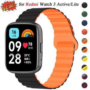 레드미 워치 3 용 실리콘 마그네틱 밴드, 액티브 스포츠 스트랩, 라이트 액세서리 스마트 벨트,