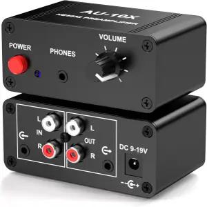 포노 프리앰프 미니 스테레오 오디오 헤드폰 앰프 턴테이블 프리앰프용 포노그래프 게인 20dB 듀얼 OP AMP