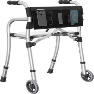 시니어용 협폭 워커 접이식 스탠다드 시트 노인 및 경량 알루미늄 모빌리티 롤링 컴팩트 트래블 높이 조절