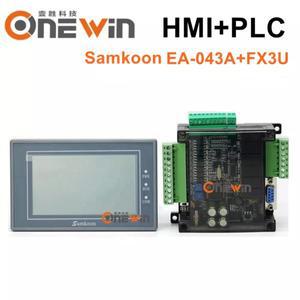 Samkoon EA-043A HMI 터치 스크린 4.3 인치 및 FX3U 시리즈 PLC 산업용 제어 보드 14/24/30/32/48/56 MR MT