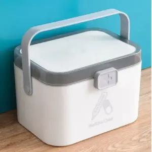 응급처치함 2단 가정용 화이트그레이 소형