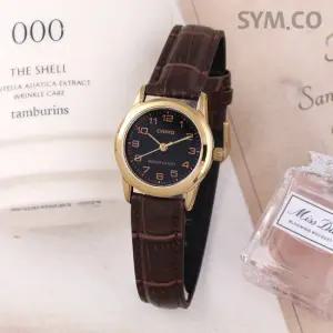 카시오 LTP-V001GL-1B 스탠다드 데일리 아날로그 정장 여자 가죽 시계 d