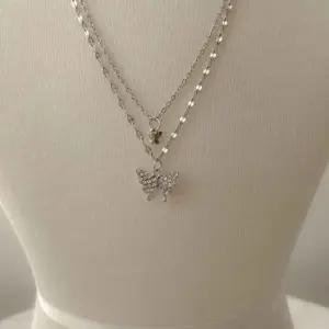 레이어 버터플라이 목걸이 더블 패션목걸이 나비목걸이