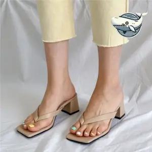 여름 시원한 미들굽 슬리퍼 구두 데일리룩 여성슬리퍼 여름슬리퍼 발편한슬리퍼