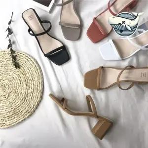 여름 슬리퍼 미들굽 데일리샌들 쿨한 편안한 여성슬리퍼 여름슬리퍼 발편한슬리퍼