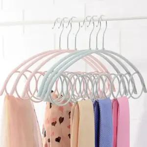 5구 블루 스카프 넥타이 1p 옷걸이