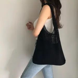 [라일리] Rly 여성 니트 라탄 가방 숄더백 쇼퍼백 여름 캔버스