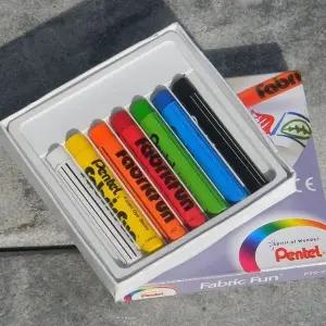 크레용마카 데코패브릭직물염색물감 7색 패브릭물감 패브릭파스텔